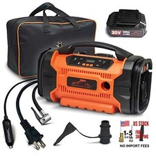 Air Compressor for Car Tires - Tire Inflator with 3 Power Sources, AC DC and