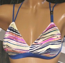 Victorias Secret Rare Vintage bra bralette Satin Striped Navy Blue Lined M