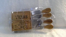 Texas Bamboo Cheese 4pc Coaster & Tool Set, New in Package
