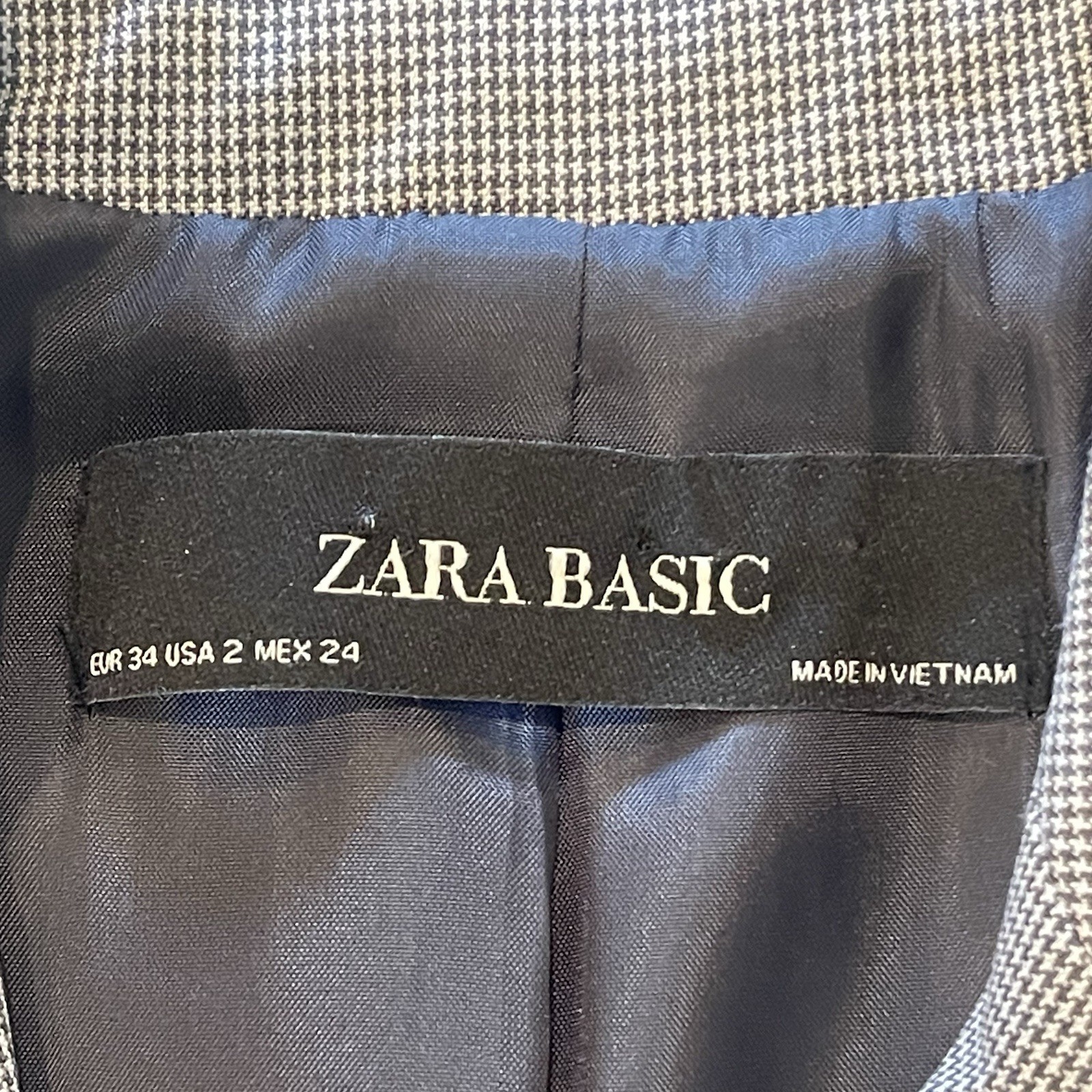 Zara Basic Women’s Single Button Mini Houndstooth… - image 7