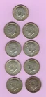 1966 to 1968 Kennedy Half Dollar 40% Silver Lot of 9