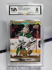 2024-25 MVP Jake Oettinger #199 super script /25 TGA graded 8