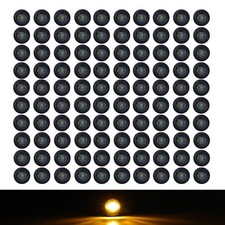 TMH 100 Pcs 3/4 Inch Smoked Lens Amber Light 3 LED Clearance Markers Side Mar...
