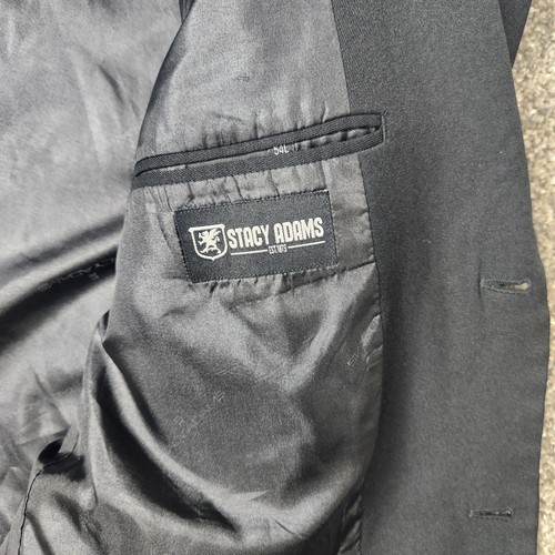 Stacy Adams Anzug Sakko Herren 54 L lang schwarz Dreiknopf Blazer gefüttert Mantel - Bild 8 von 16