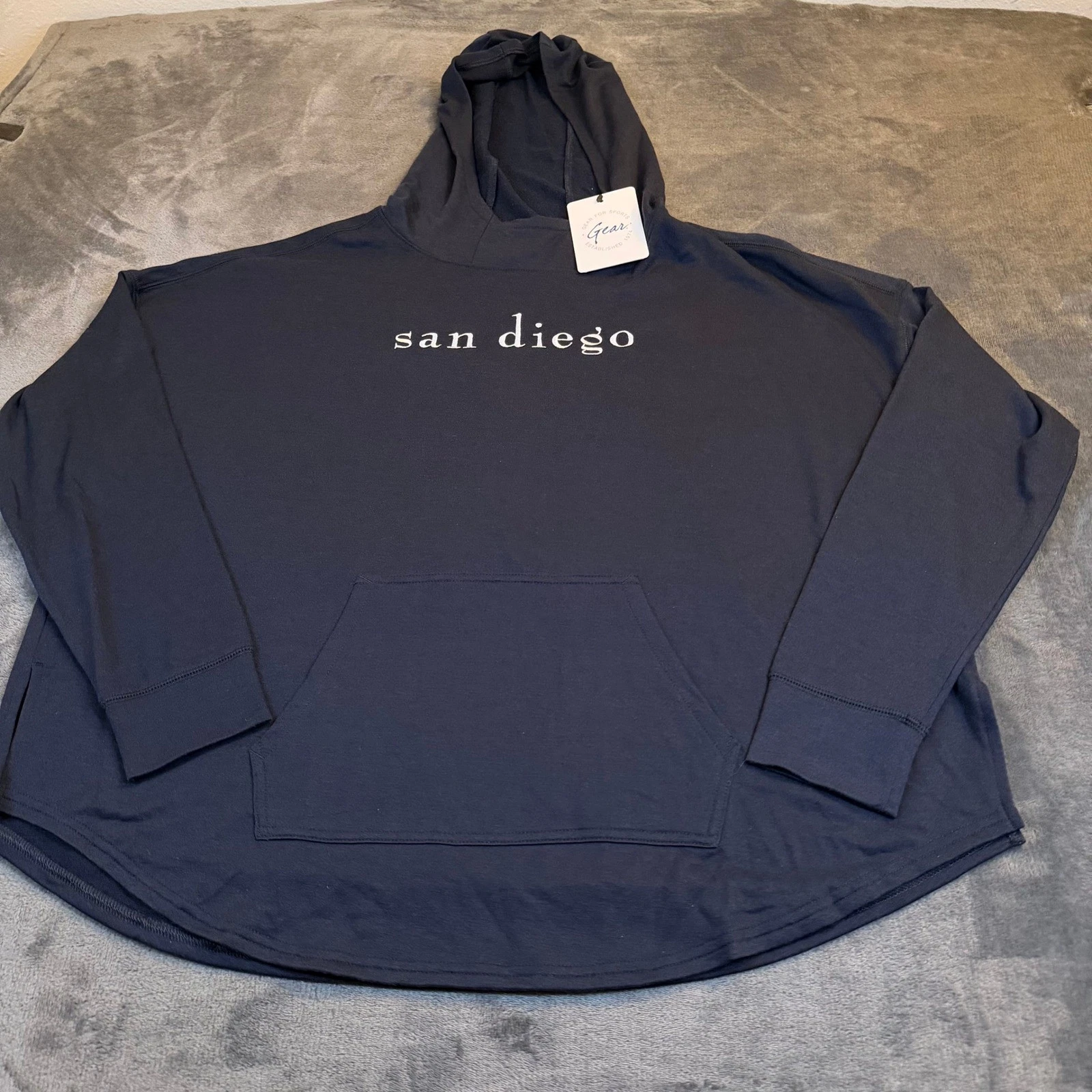Gear For Sports San Diego Navy Lightweight Hoodie Oversized Womens Medium NWT