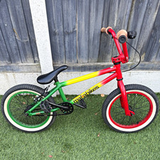 Rare Mafiabikes Kush 2 Kids BMX Bike 20in whitewall wheels Rasta Colours 1 Speed