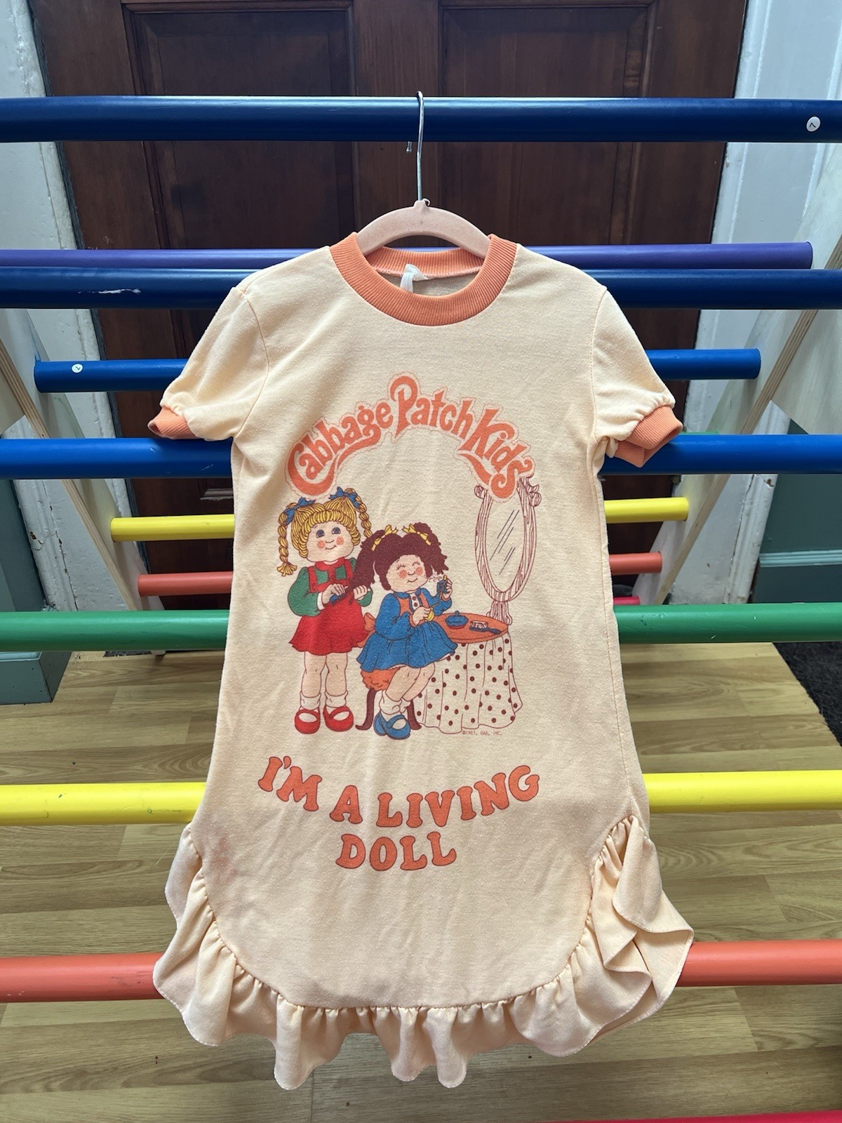 Vintage 1983 Cabbage Patch Kids Orange Nightgown Size 4