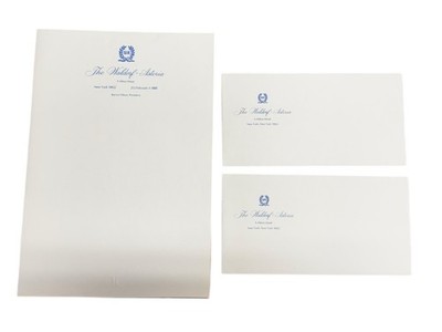 2 Vintage NYC Waldorf Astoria Hotel Envelopes And Stationary