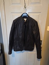Diesel mens Brown Goat Skin Leather Jacket small
