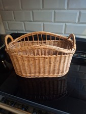 Vintage Wicker Basket with 2 handles, Newspapers, Books, Magazine rack. VGC