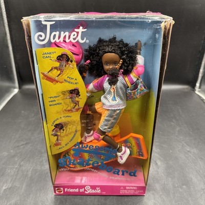 BARBIE 1999 AWESOME SKATEBOARD JANET & Whitney doll new in box 