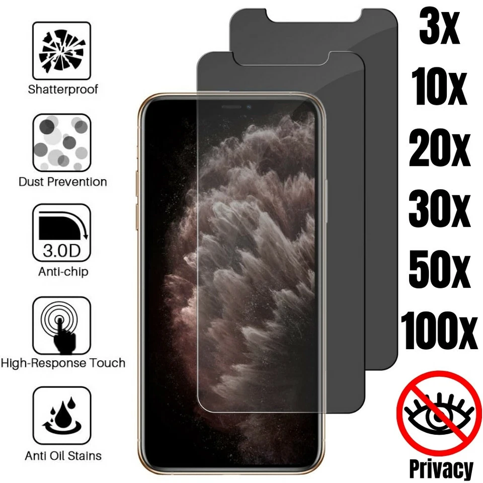 Venta al por mayor Lote Protector de Pantalla de Privacidad Vidrio Templado para iPhone 16 17 13 12 11 Foto 2 de 4