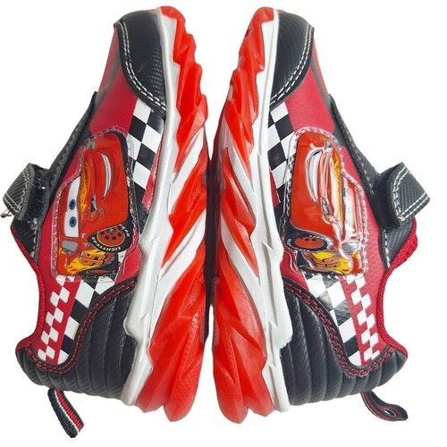 Cars Disney Pixar Boys Light-Up Shoes Sneakers Toddlers Black/Red Size 9 New - Picture 2 of 12