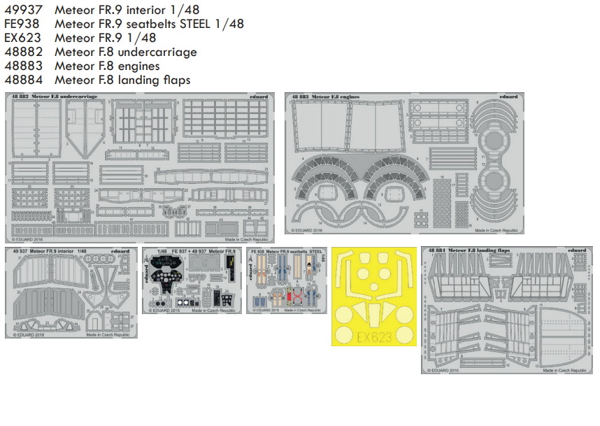 Eduard 1 48 Meteor FR.9 Big Detail Set for Airfix kits Eduard 1 48 Meteor FR.9 Big Detail Set for Airfix kits