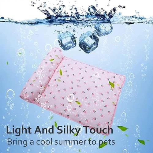 Alfombra de enfriamiento de verano para mascotas perros gatos lavable seda hielo suave almohadilla para cama con almohada fresca - Imagen 4 de 20