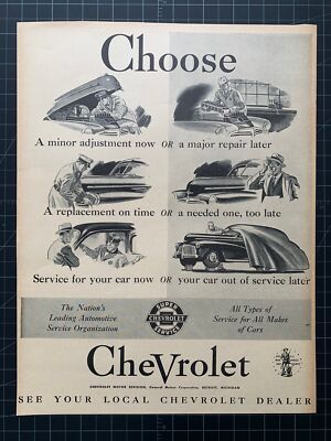Vintage 1943 Chevrolet Car Service WW2 Print Ad | eBay
