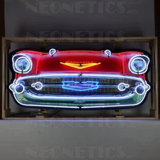 1957 Chevy Bel Air Grill Neon Sign - HUGE * 5 Ft Wide * Free 48-State Delivery!