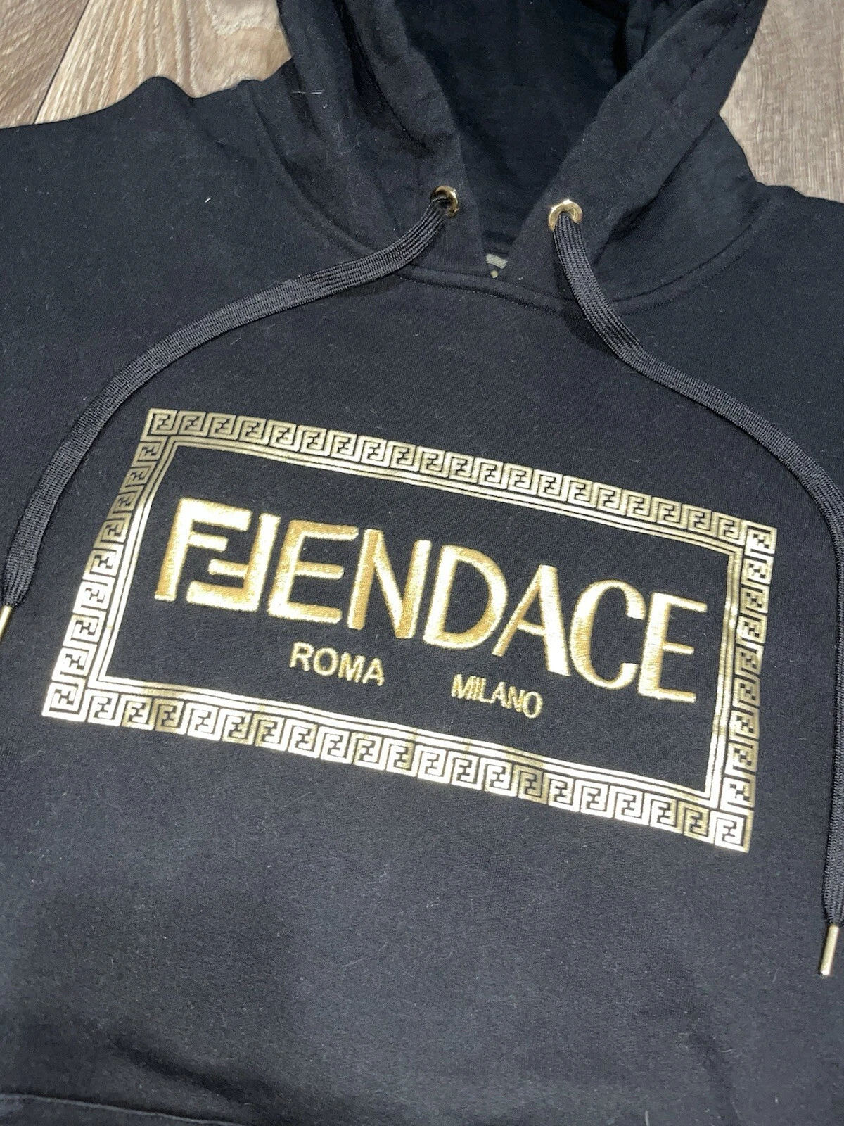 Felpa con cappuccio uomo Fendace Fendi x Versace logo ricamato stampa medusa XL