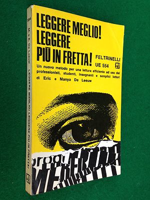 DE LEEUW - SCHNELLER BESSER LESEN, 1. Ed Feltrinelli EU (1968) Methode