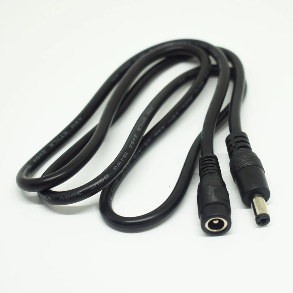 4pcs 1M/3.3FT 18AWG DC Power 5.5x2.1mm Male To Female Extension Adapter Cable - Image 4 of 4