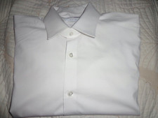 Calvin Klein Men's Dress Shirt White Slim Fit Stretch Sz M 15.5/32-33