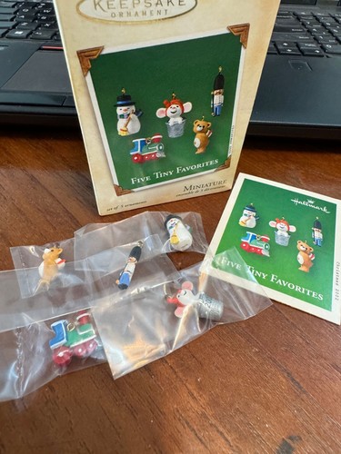 Hallmark Keepsake Five Tiny Favorites (includes all 5) 2002 Ornaments NIB - Picture 3 of 4