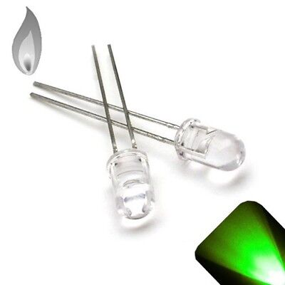 10 x Green Flickering Candle Effect 5mm LED