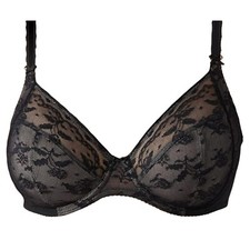 Wacoal lifted in luxury underwire bra full figure floral lace black romantic
