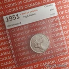 1951 Canada Silver 25 Cents Coin - High Relief - Uncirculated #coinsofcanada