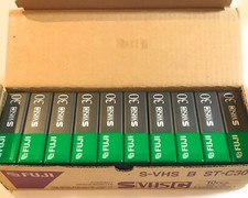 FUJI Super VHS C cassette tape st-c-30. BOX of 10. New  Factory Sealed Tapes.