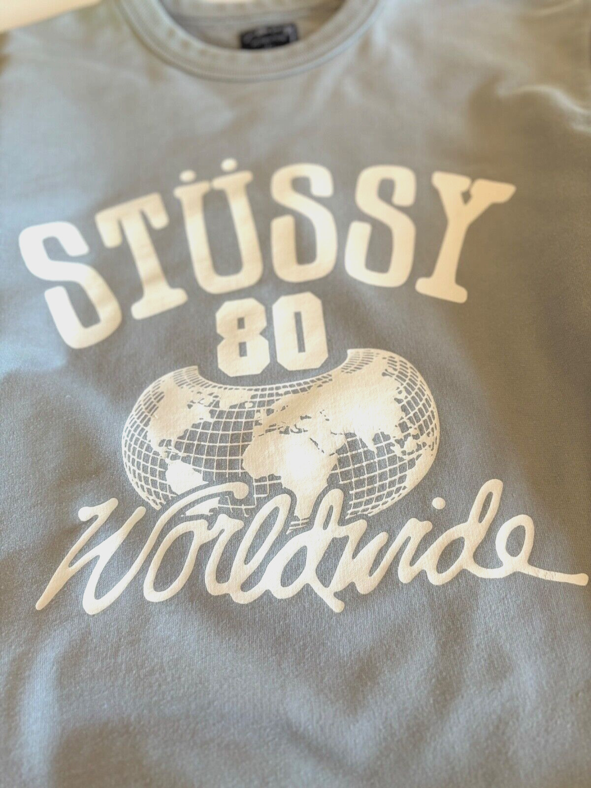 Stussy 80 Worldwide Global Roots Unisex Crewneck Sweatshirt Gray Size Large image 5