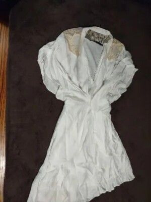 ARK & CO Women's Sz M UNIQUE White Short Sleeve Knee Length Dress w/Lace Accent | eBay ARK & CO Women's Sz M UNIQUE White Short Sleeve Knee Length Dress w/Lace Accent | eBay