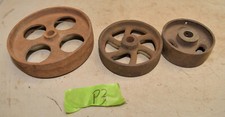 3 industrial pulley wheel hit & miss engine part collectible steampunk tools P3