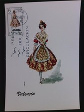 SPAIN MK 1971 COSTUME VALENCIA COSTUMES MAXIMUM CARD MAXIMUM CARD MC CM c5578