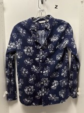 Janie And Jack Blue Floral Button Down Shirt Size 16