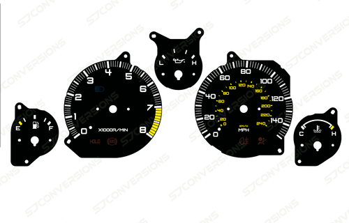 Mazda MX5 Mk2 Plain Dial Cards 8 Colours Gauges - Bild 1 von 8