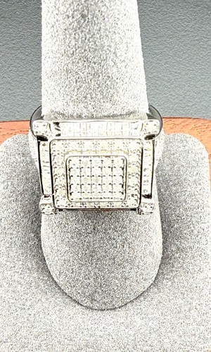 Ring 1,00 ctw Princess-Schliff natürliche Diamanten und Sterling Ehering Versprechen Größe 7 - Bild 9 von 13