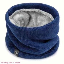 1pc Elegant Solid Color Polyester Scarf with Velvet Lining - Stretchable Knitted