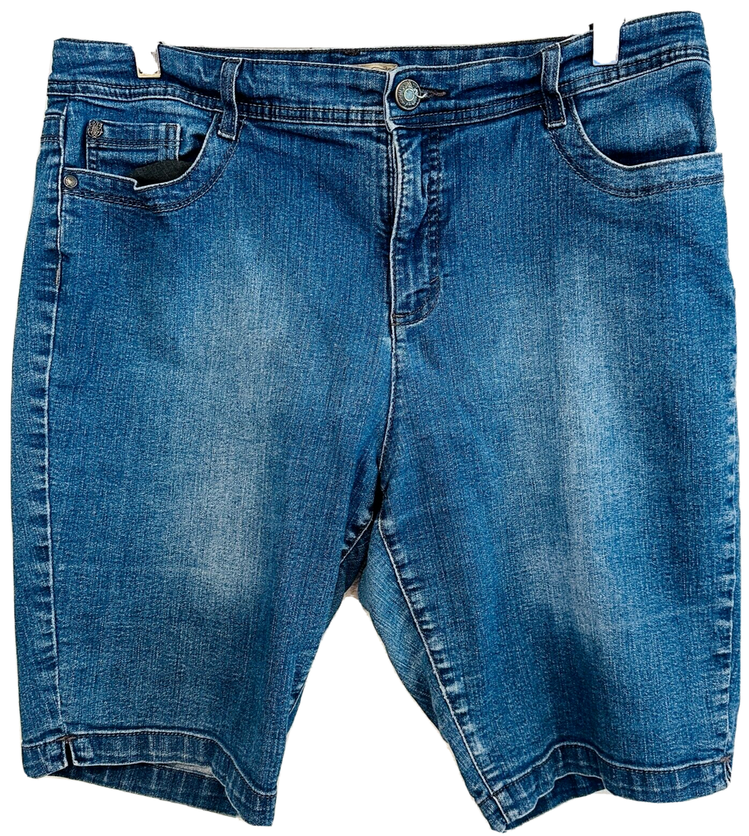 Nine West Vintage America Bermuda Denim Shorts Blue Stretch