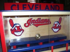 Cleveland Indians bobble head display case with Sliding doors customed made
