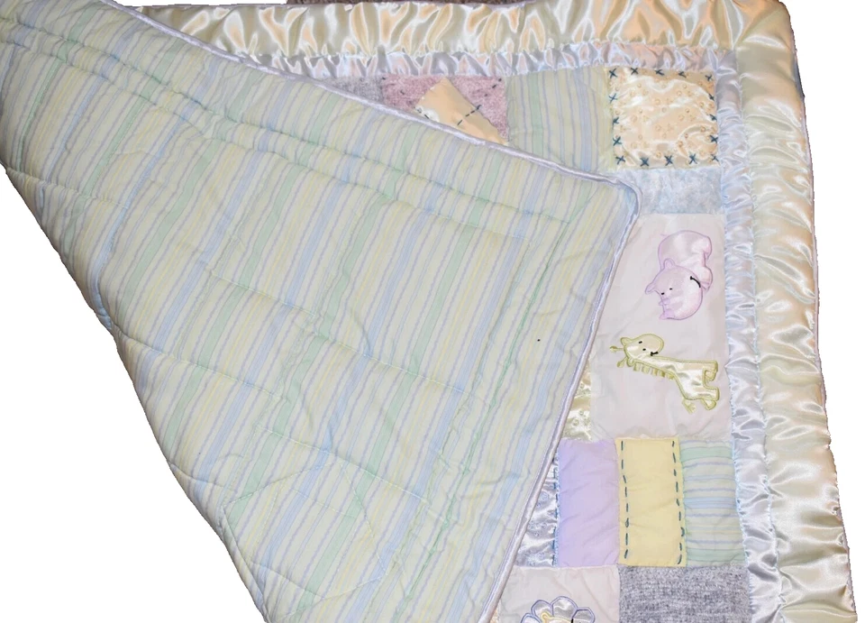 H7!WOW! Edredón de cuna de felpa satinado terciopelo algodón Acadia Zoo vintage LN KIDSLINE Foto 4 de 4