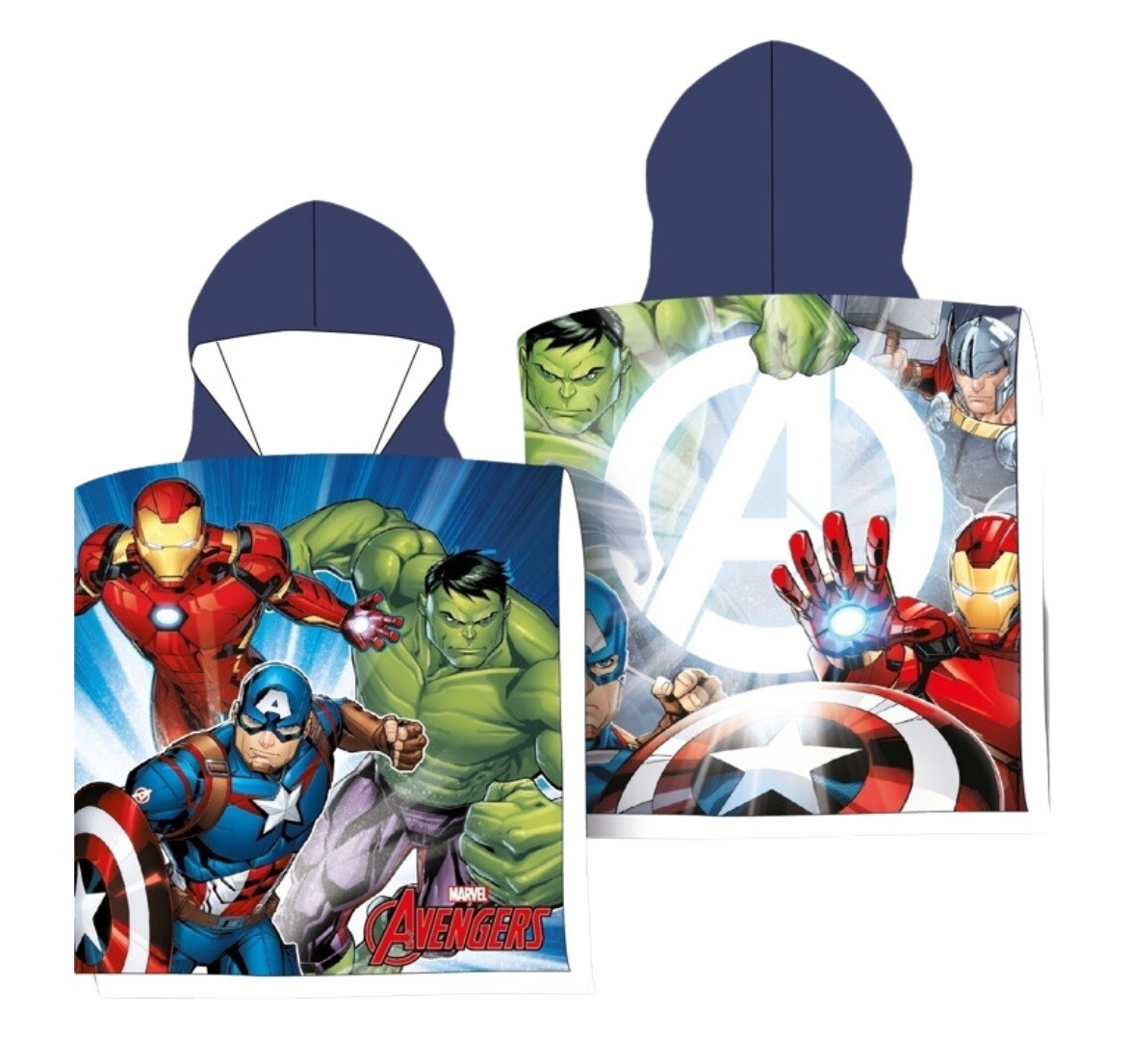 Kids Boys 100% Cotton AVENGERS Character Hooded Poncho Bath Beach Swimming Towel