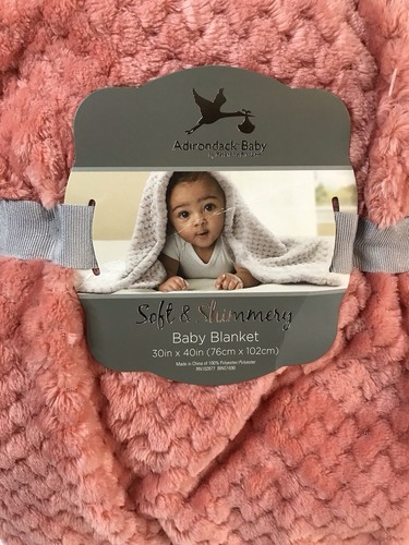 Adirondack Coral Babydecke Lovey Security schimmernd strukturiert Mädchen rosa NEU - Bild 4 von 8