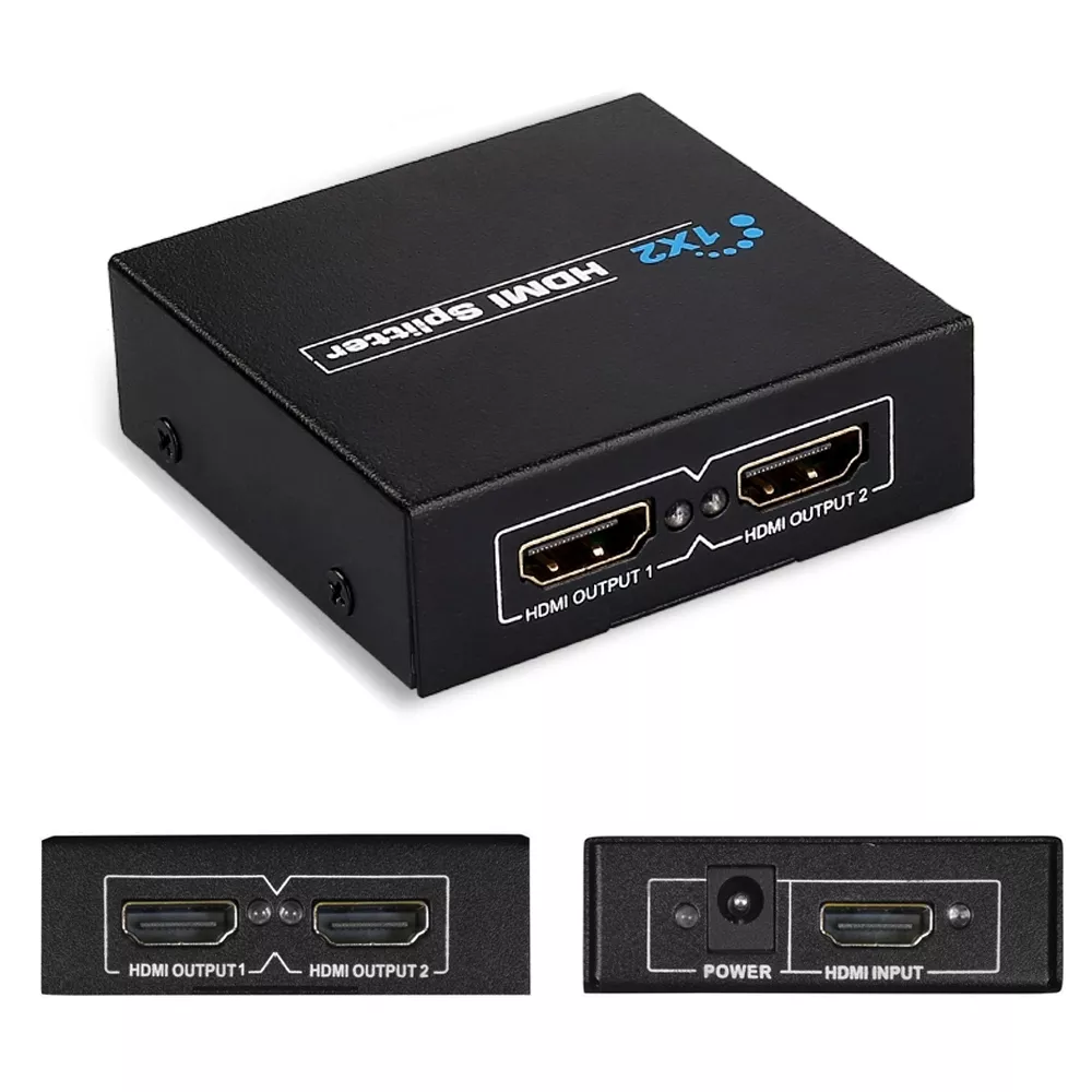 1080p HDMI to 2 Female 1 In 2 TV Out Splitter Amplifier Repeater Switcher  Box