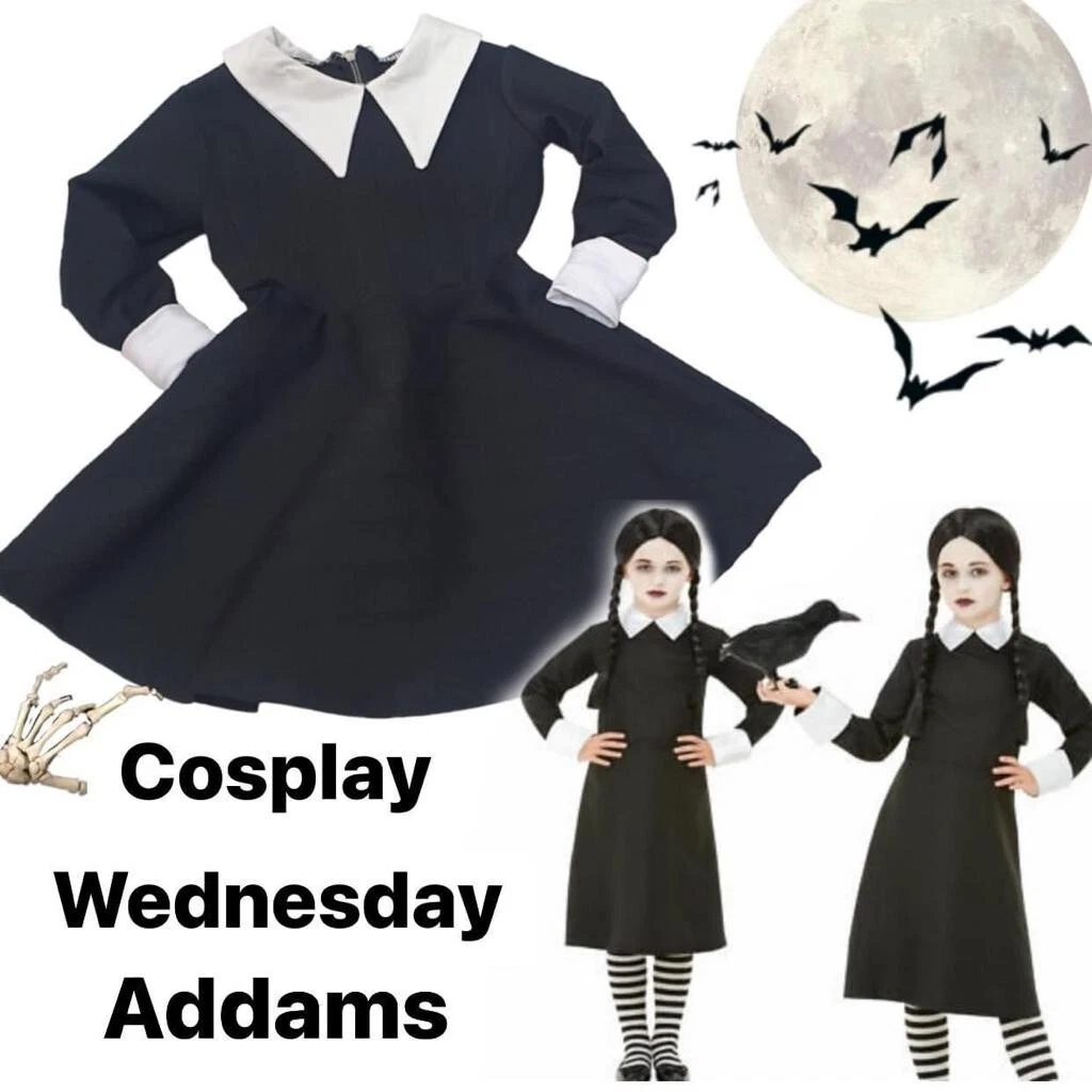 Costume da Carnevale Mercoledi per Bambina Donna Famiglia Addams Serie  Netflix