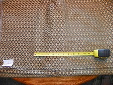 Gold Beige Diamond Print Chenille Upholstery Fabric Remnant 1 Yard F102