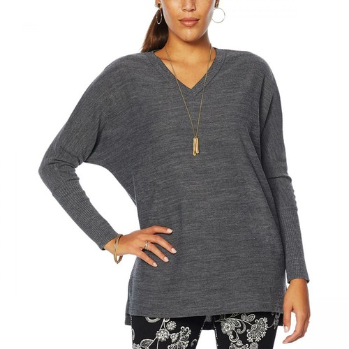 NWT Nina Leonard Women's V Neck Boxy 