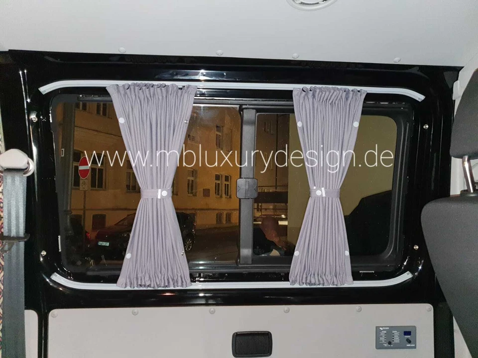 VW T4 kurz einlagig grau Gardinen Set für 5 Fenster - Bild 4 von 4