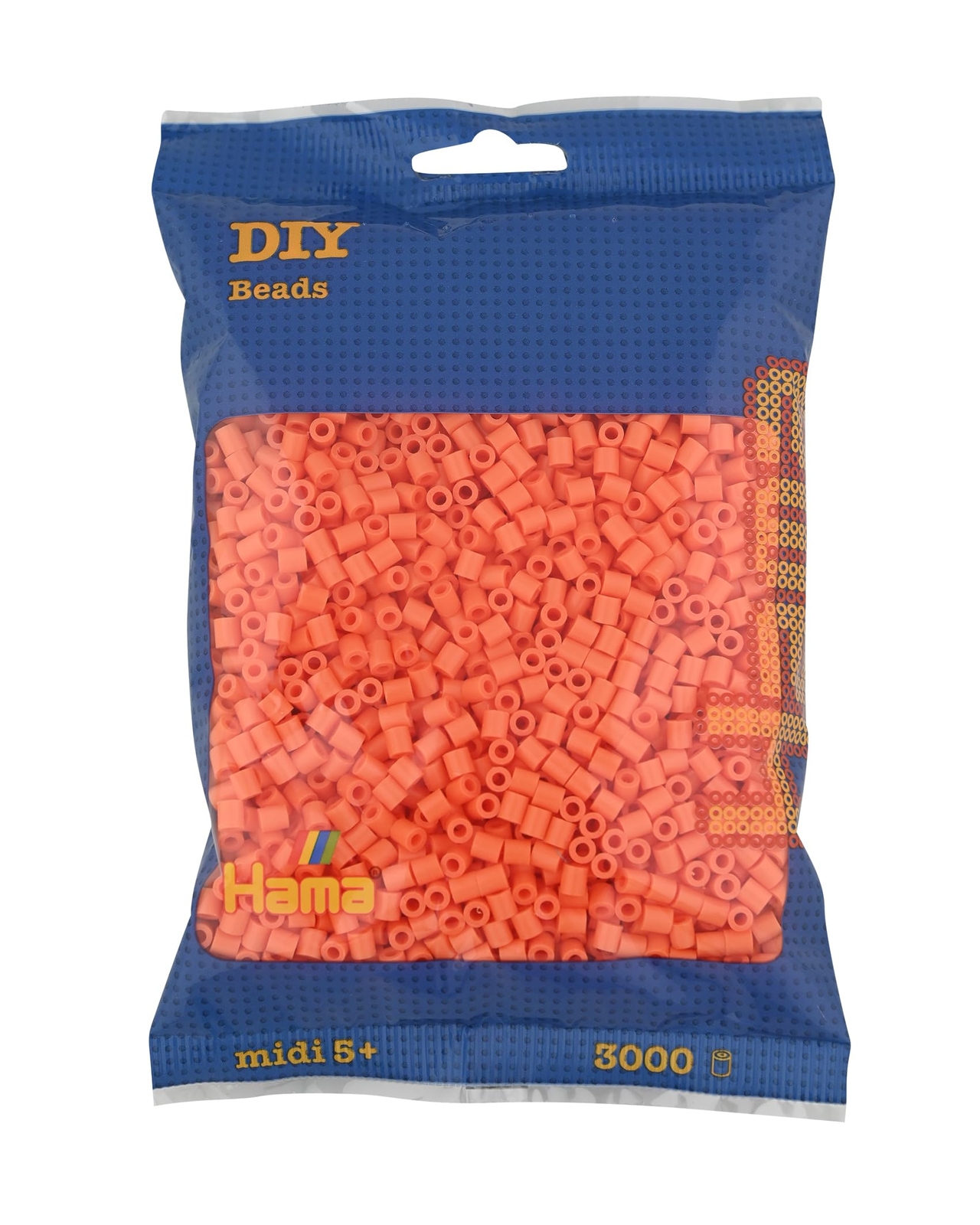 Hama Midi Beads in Bag, 3.000 Pcs. Apricot/Apricot