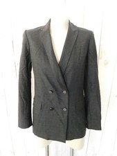 Elie Tahari Gray Wool Double Breasted Long Sleeve Suit Blazer Jacket - Size 6